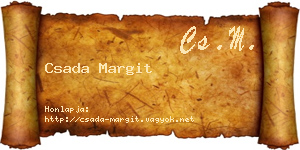 Csada Margit névjegykártya
